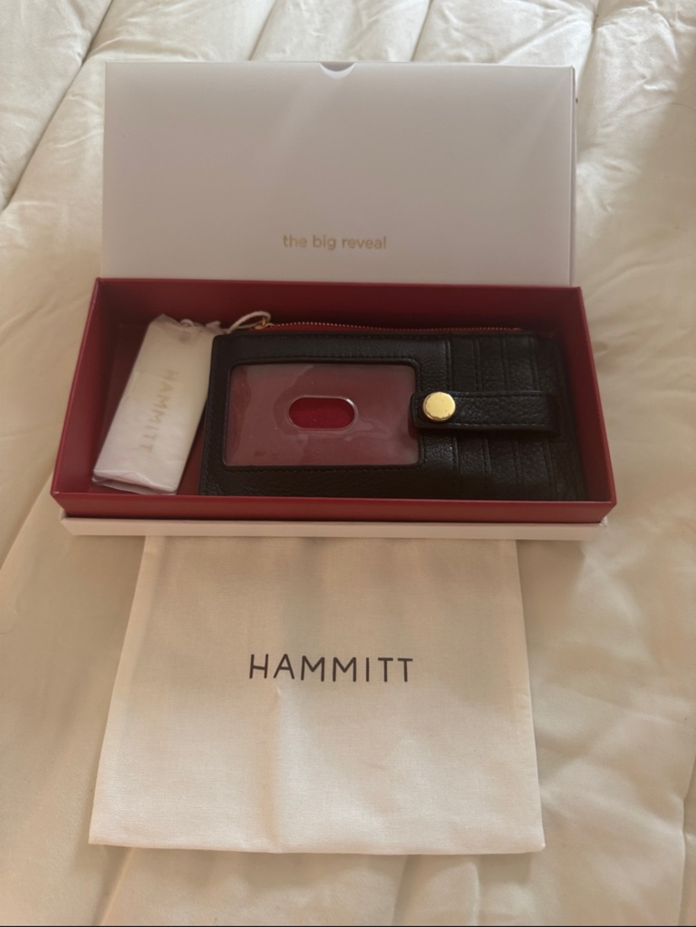 Hammitt Black Leather Wallet with Gold Hardware